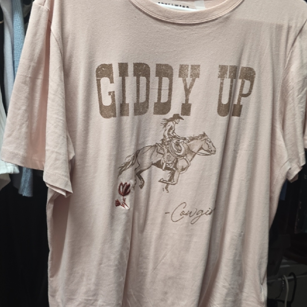 Idyllwind Light Blush Graphic Tee with Black Print